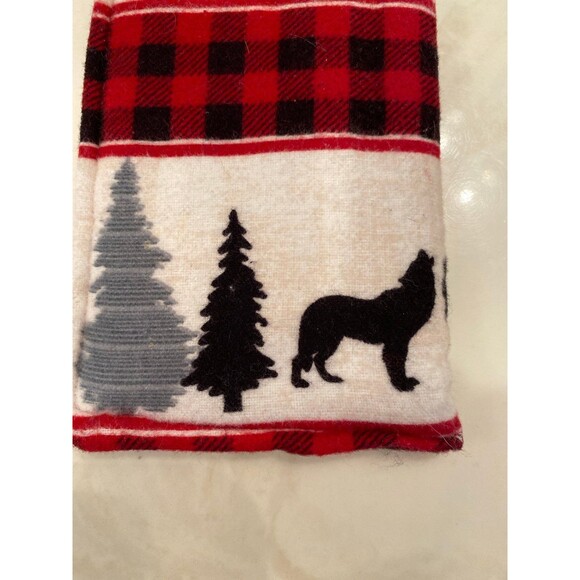 Eyeglass Case Distressed Flannel Look w/  Leaf & Moon Charms on Keyring Plaid - Picture 7 of 8